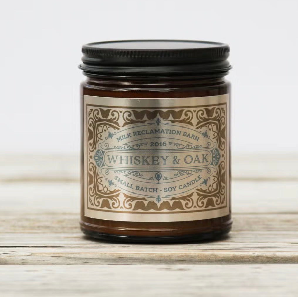 Milk Barn Jar Candle-Whiskey& Oak