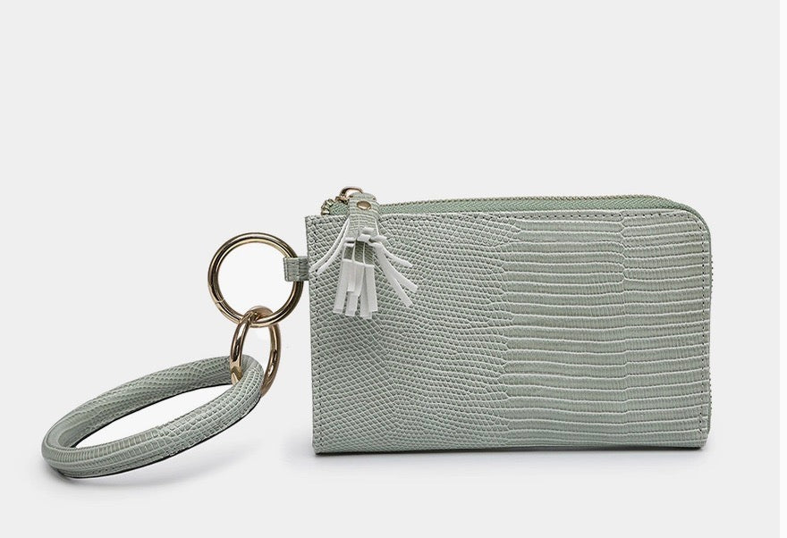 Live Lizard Bangle Wristlet-Gray