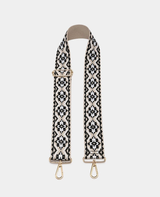 Tribal Guitar Strap-Black & White