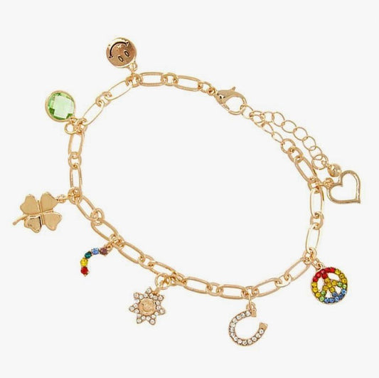 Happy Face, Clover + More Cute Charm Bracelet