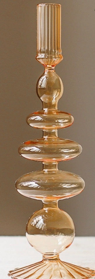 Vintage Style Glass Candlestick Holder-E