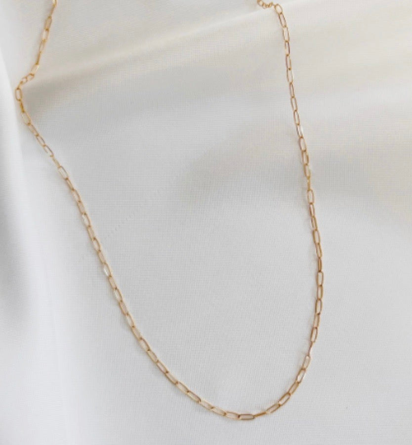 Golden Hour Paperclip Necklace-18inch