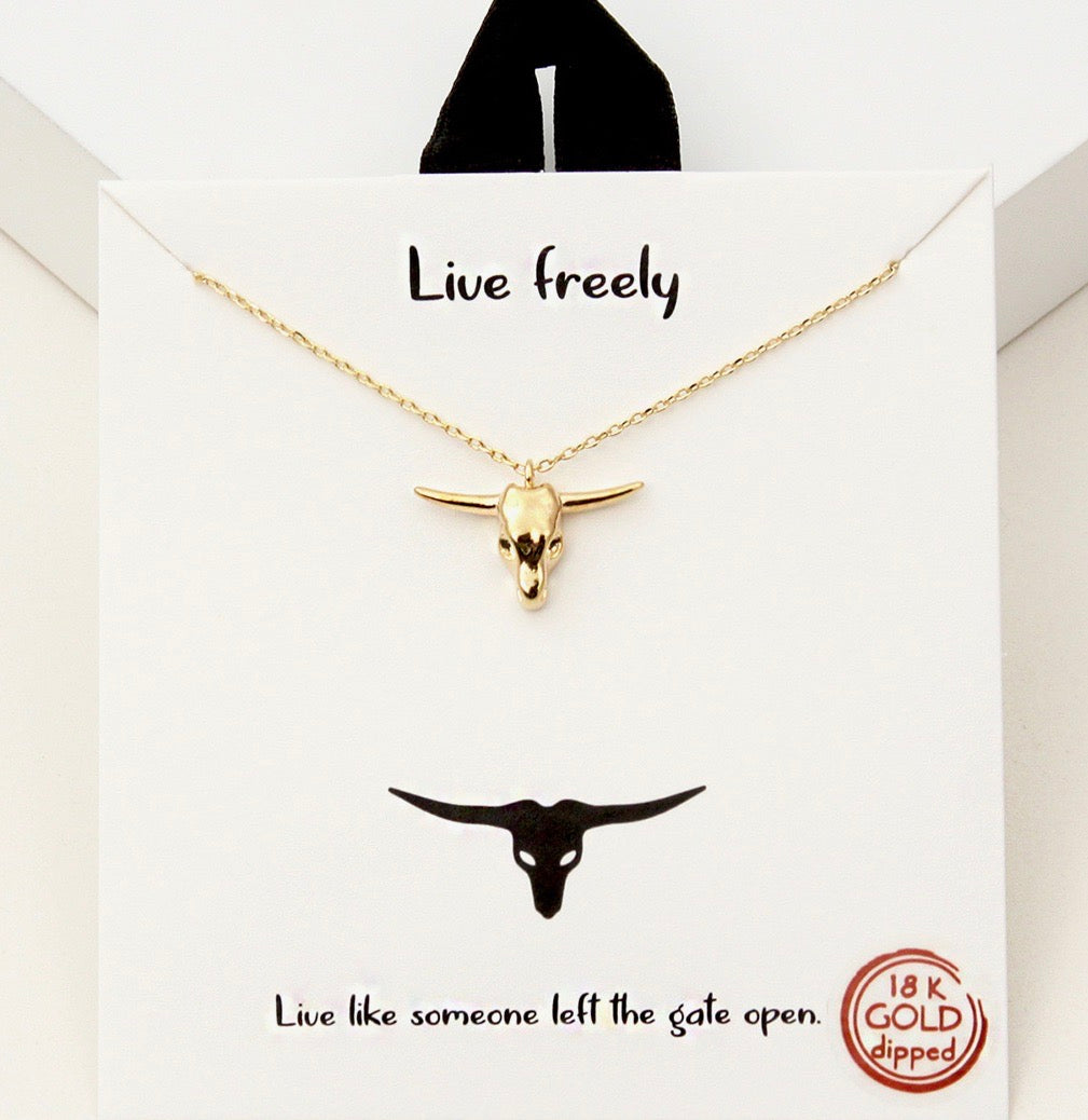 Bullhead Charm Necklace