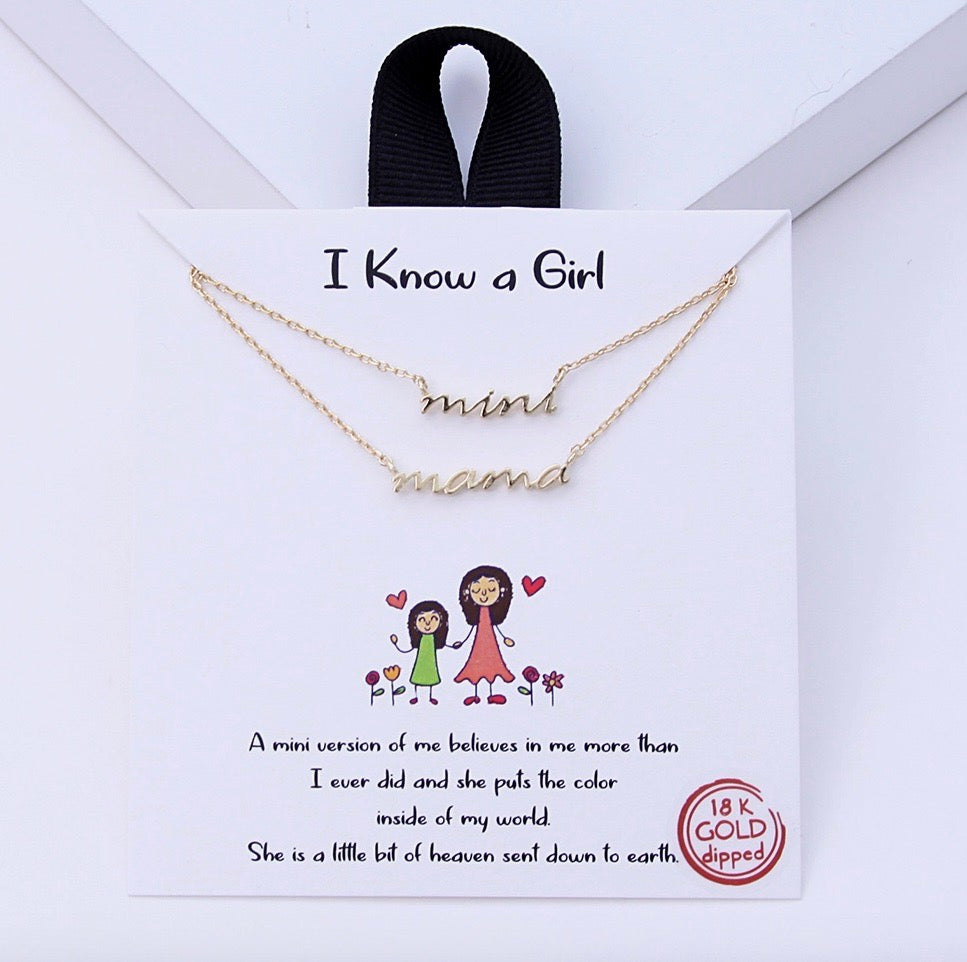 Gold-Dipped Mini and Mama Necklace