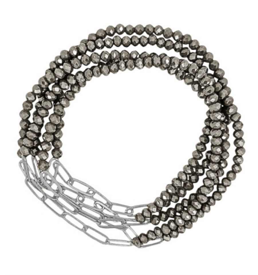 Honor Silver Hematite Bracelet