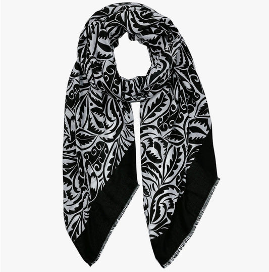 Solid Bold Paisley Print Scarf