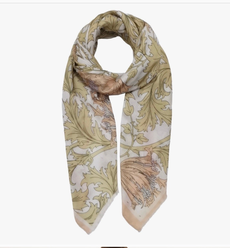 Pastel Tone Floral Printed Scarf