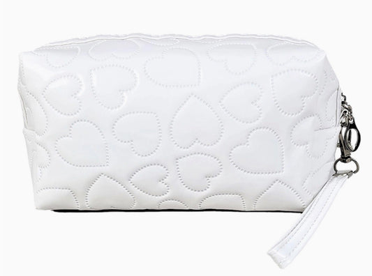 Heart Embossed Pouch w Wrist Strap