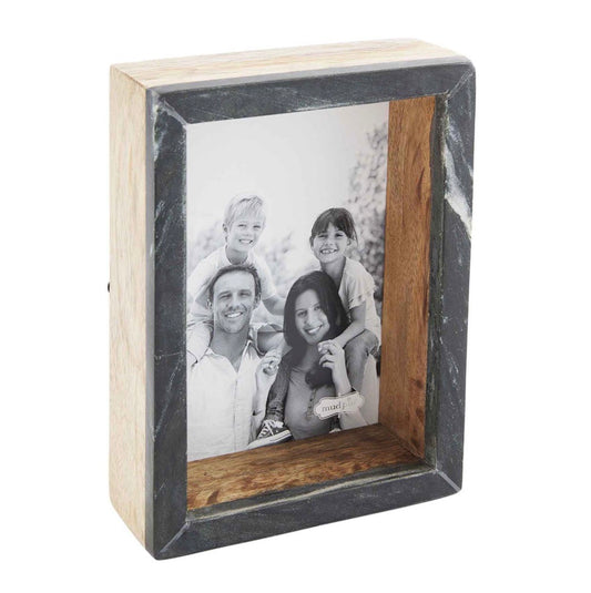 Mud Pie-Large Black Marble Block Frame 5X7