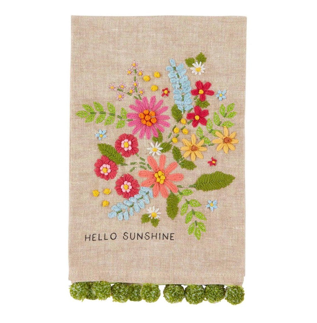 SUN EMBROIDERED FLORAL TOWELS