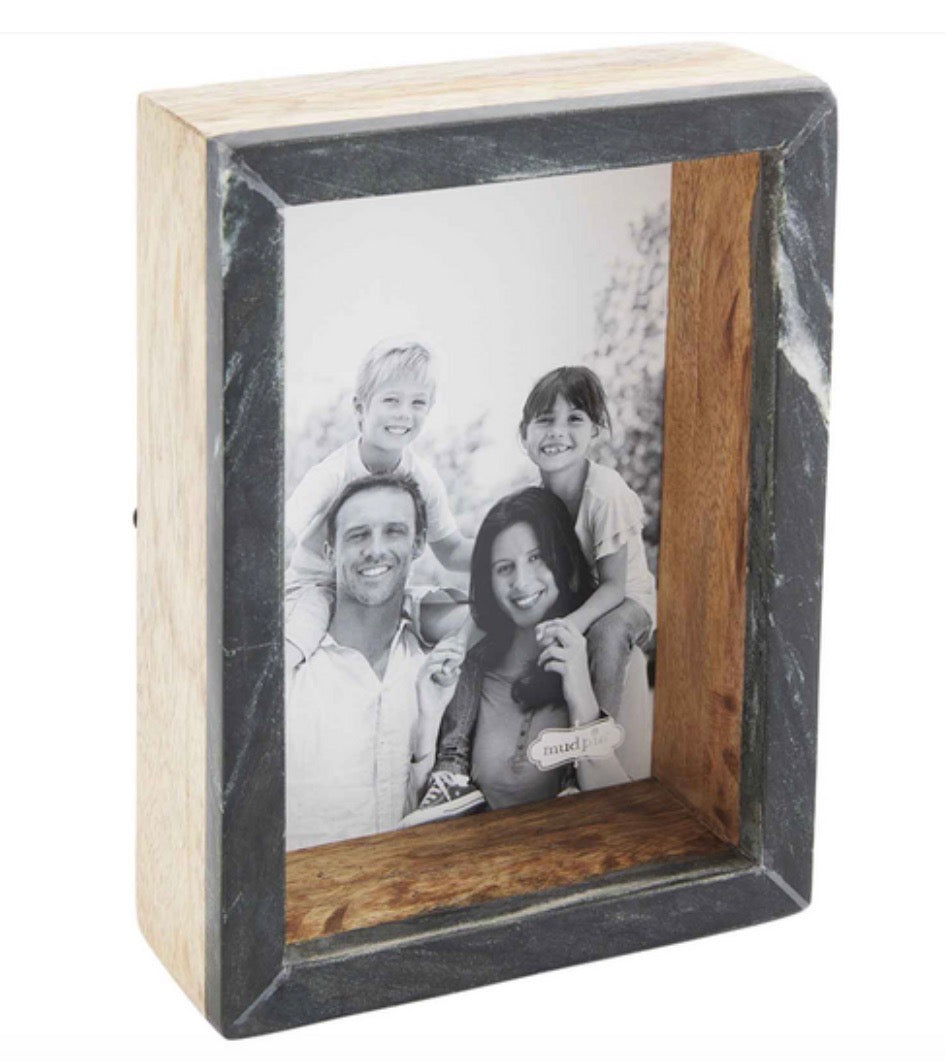 Mud Pie-4X6 BLK MARBLE BLOCK FRAME