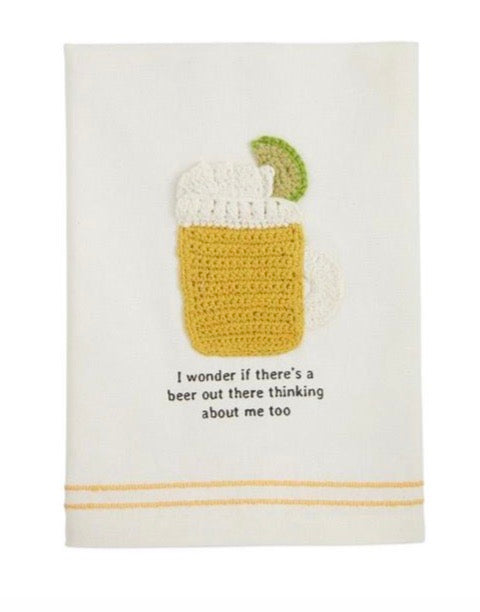 Mud Pie-BEER FIESTA CROCHET TOWELS