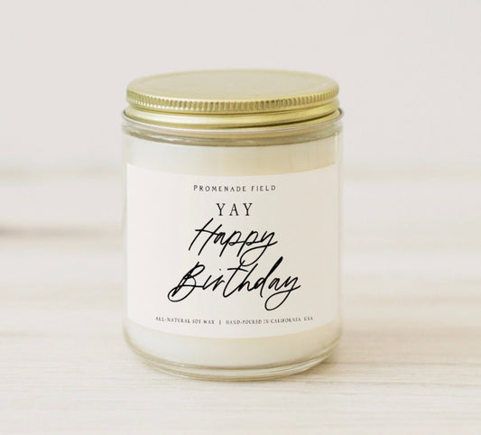 Yay Happy Birthday Soy Candle