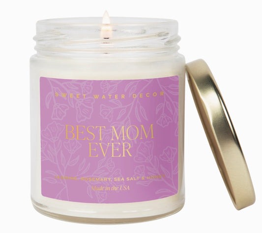 SWD-Best Mom Ever 9 oz Soy Candle (Gold Foil)