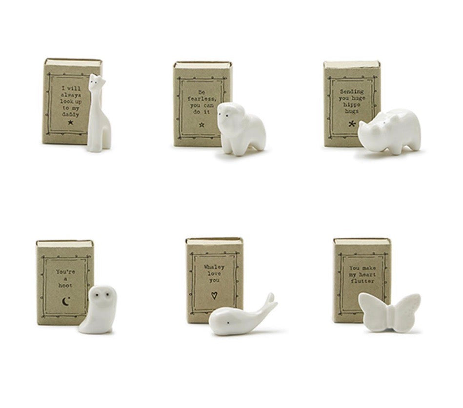 Two's Company 30 Pc Matchbox Animal in Gift Box with  Saying