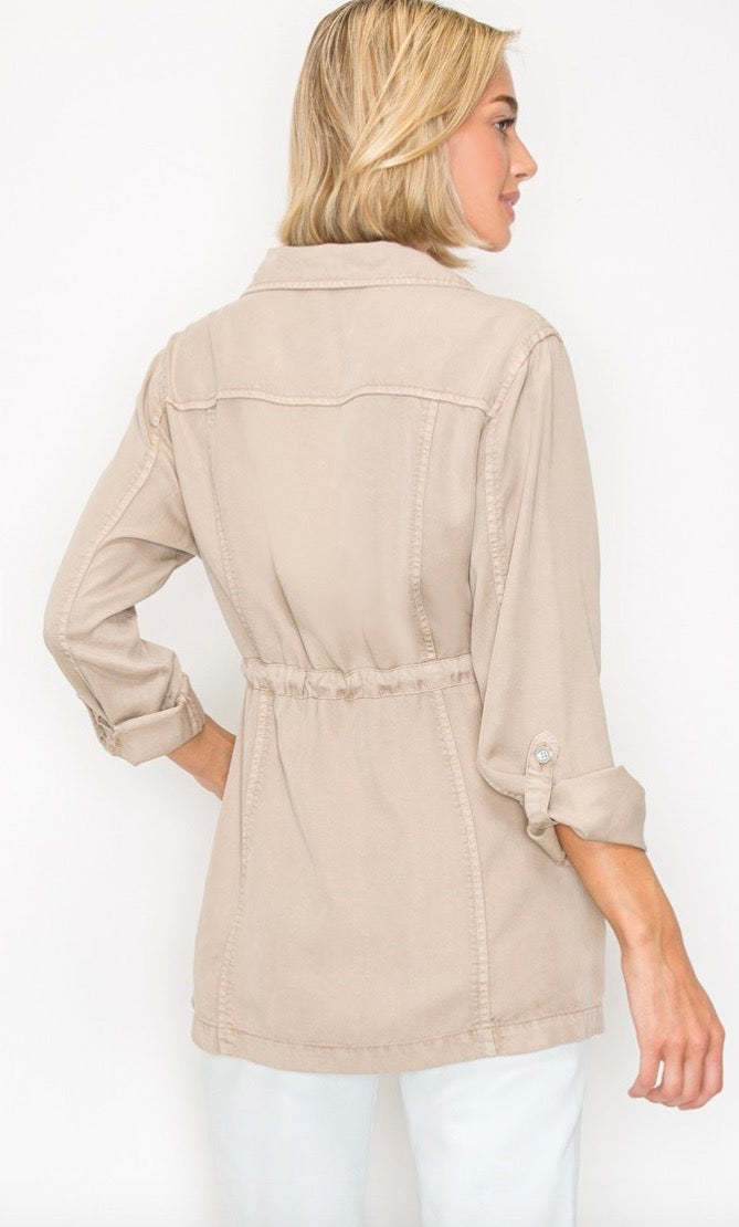 Tencel Anorak Jacket-Taupe