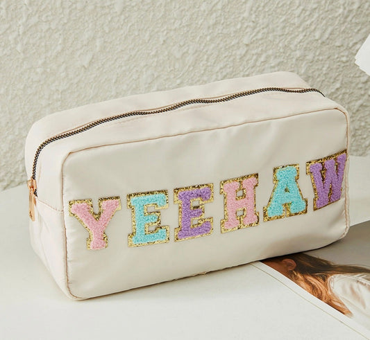 YEEHAW Chenille Patch Travel Pouch