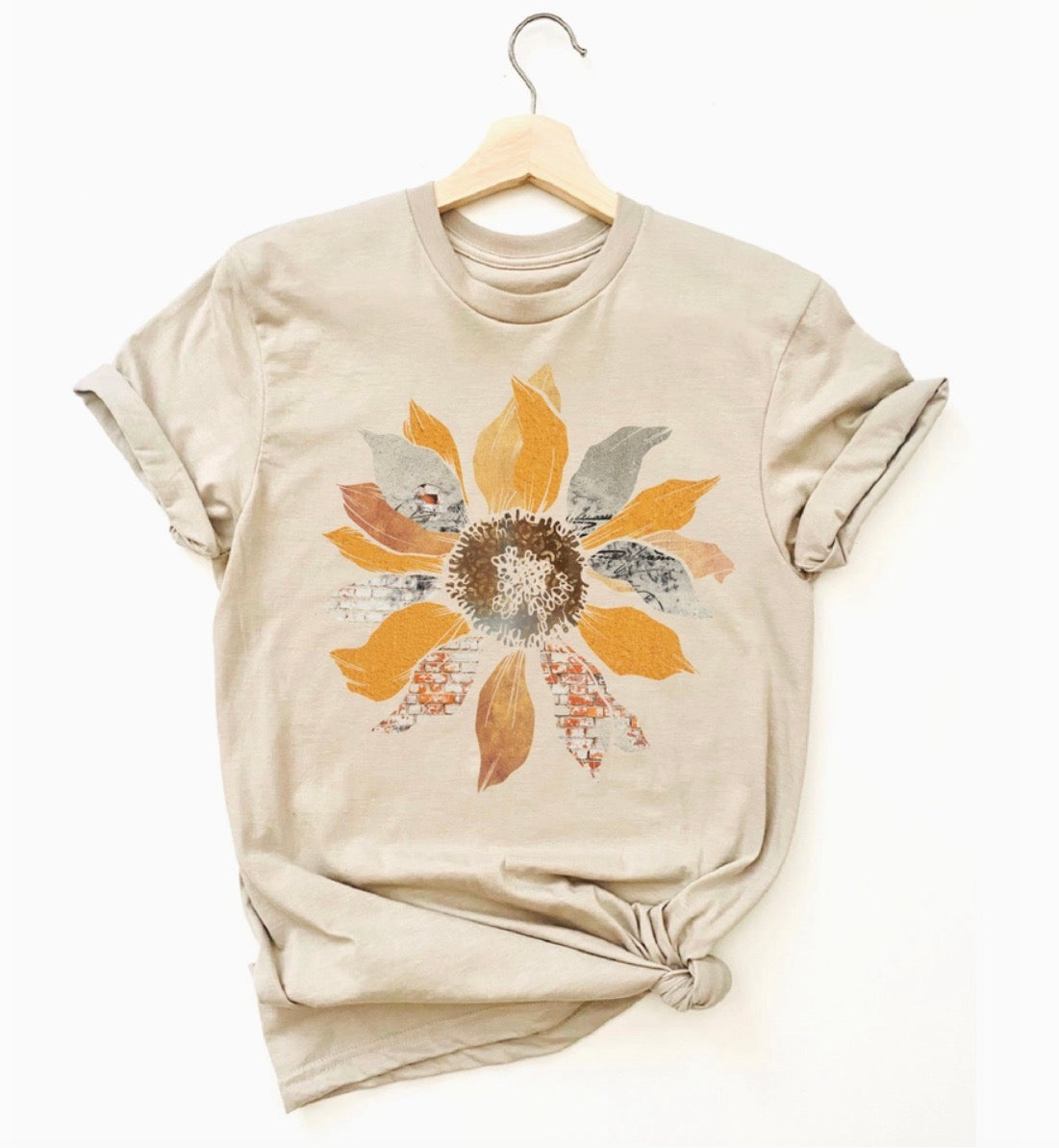 Grunge Sunflower Floral T-Shirt