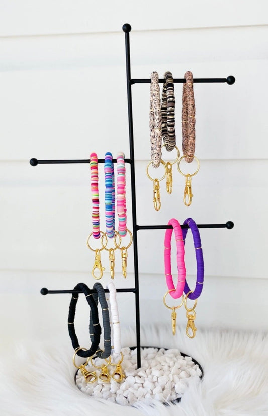 Heishi Color Pop Wristlet Keychain-Assorted