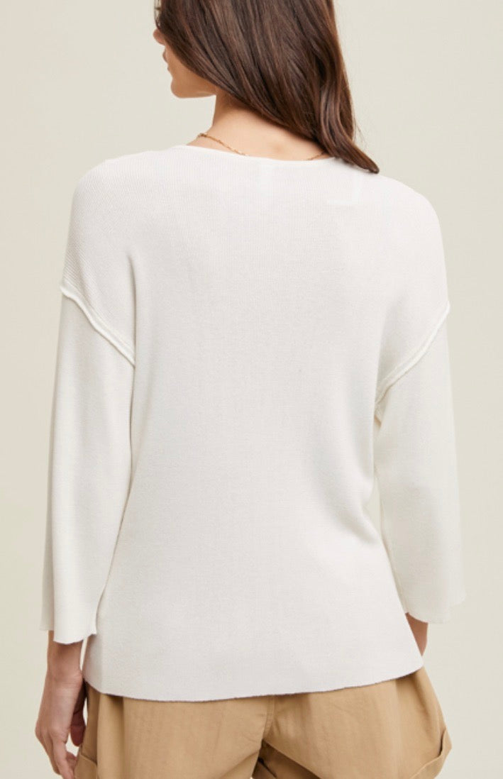 Brazos Lightweight Sweater-Off White