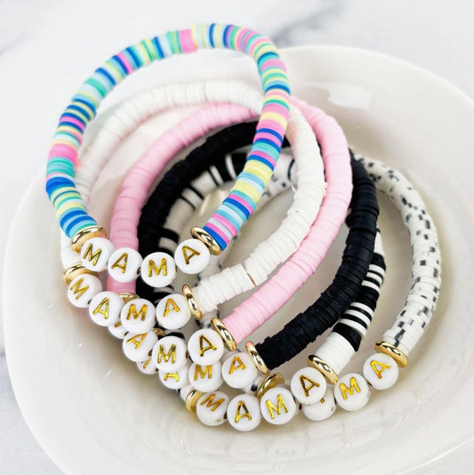 Heishi Small 6mm Color Pop Bracelets "Mama"