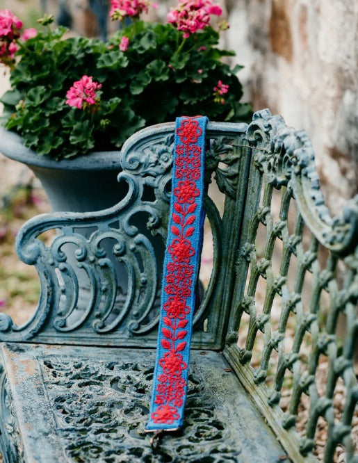 Madeline Parks-Blue and Red Handbag Strap
