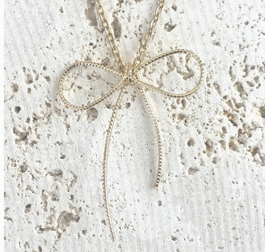 Handmade Bow Ribbon Necklace