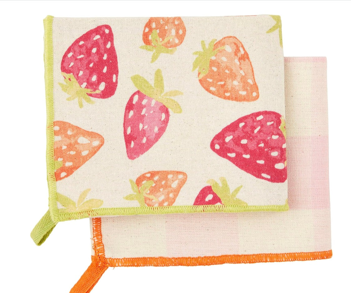 Mud Pie-BERRY COLORFUL FRUIT TOWEL SET