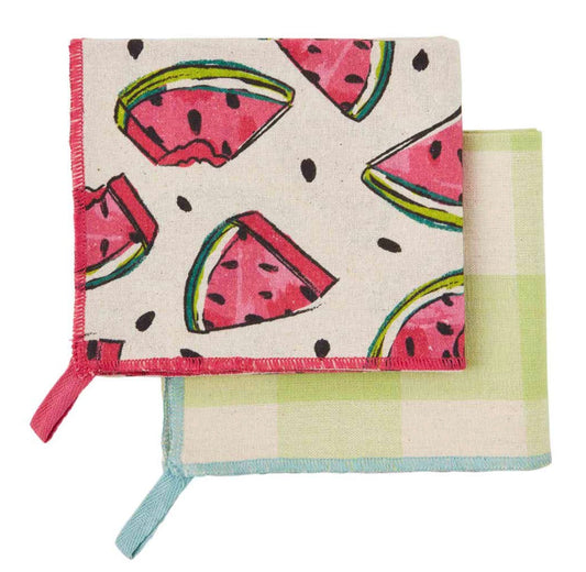 Mud Pie-MELON COLORFUL FRUIT TOWEL SET