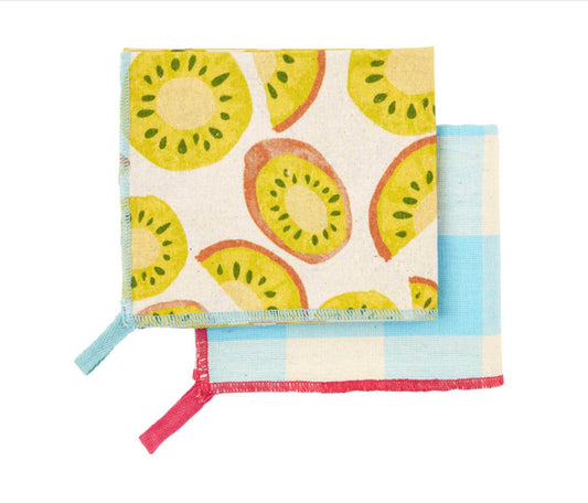 Mud Pie-KIWI COLORFUL FRUIT TOWEL SET