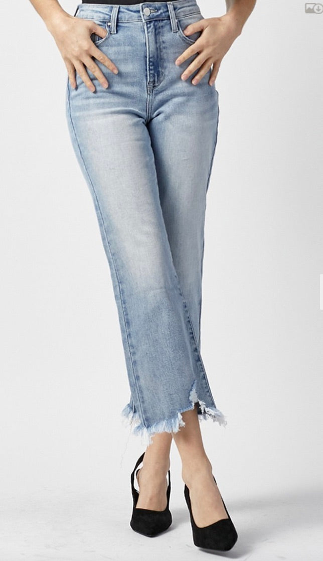 Risen High Waisted Crop Jeans