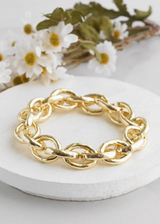 Chunky Chain Bracelet in Shiny Gold