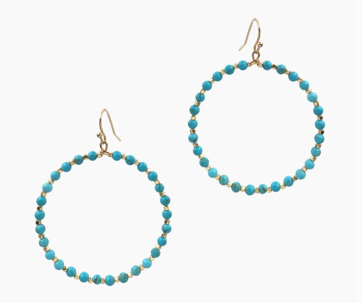 Zeva Turquoise Gold Earrings