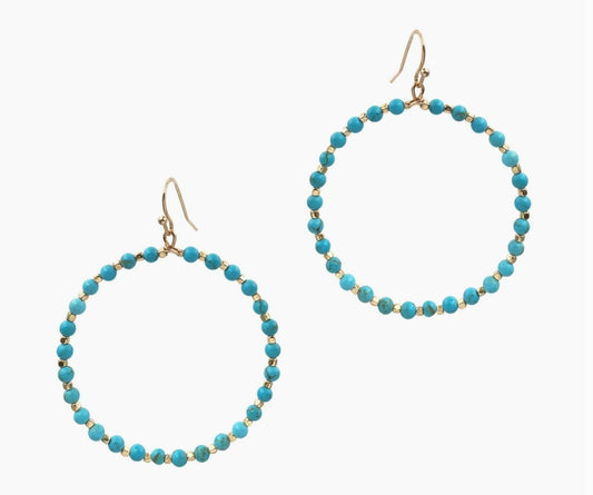 Zeva Turquoise Gold Earrings