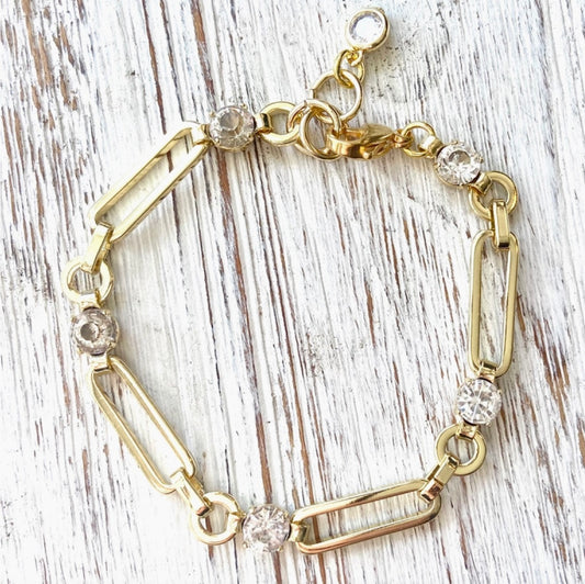 Paperclip Chain Bracelet-Gold