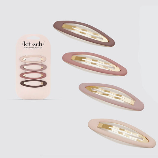 Enamel Snap Clips 4pc- Terracotta