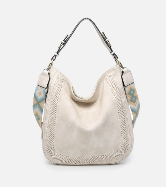 Aris Whipstitch Hobo/Crossbody w/ Guitar Strap