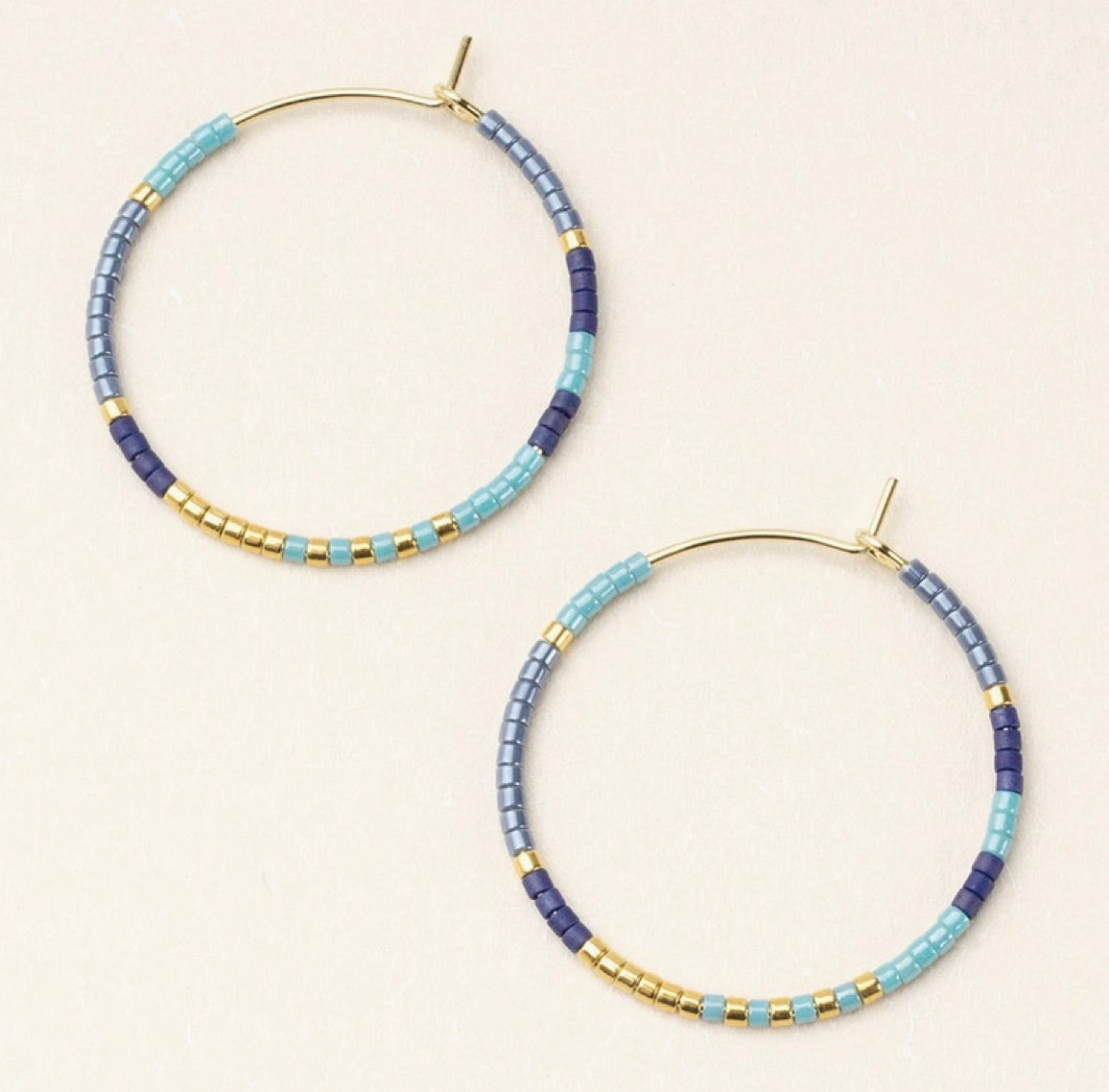 Chromacolor Miyuki Small Hoop - Cobalt Multi/Gold