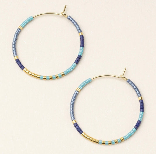 Chromacolor Miyuki Small Hoop - Cobalt Multi/Gold