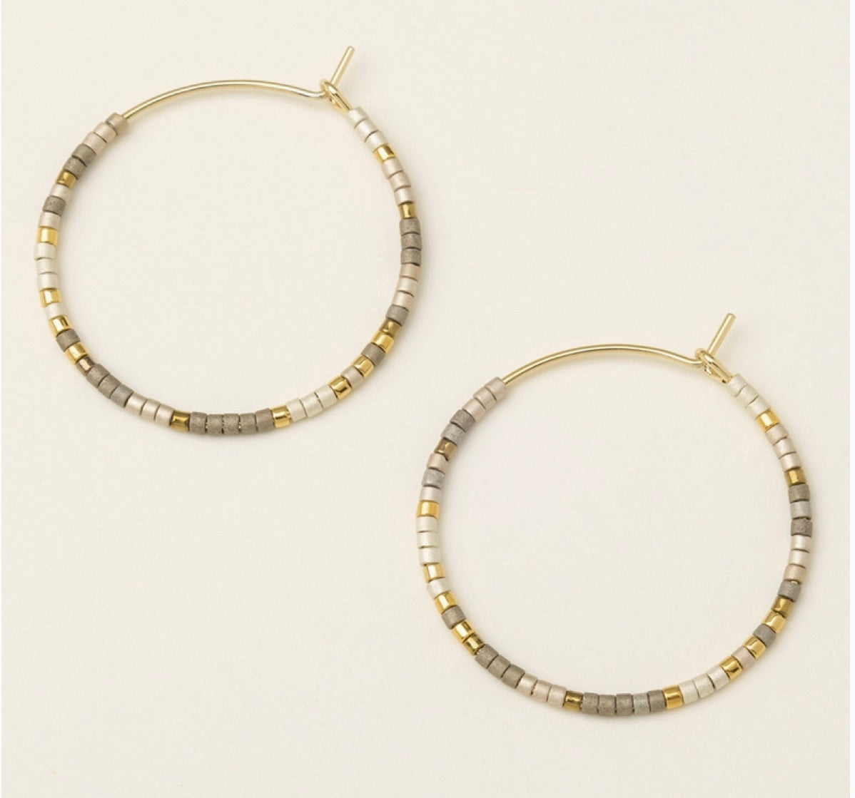 Chromacolor Miyuki Small Hoop - Pewter Multi/Gold