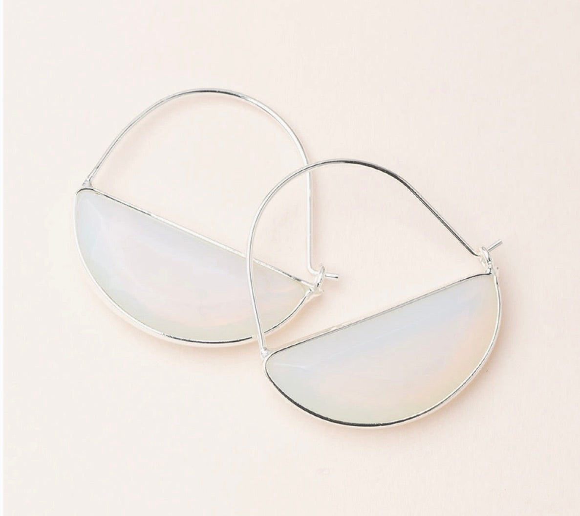 Stone Prism Hoop - Opalite/Silver