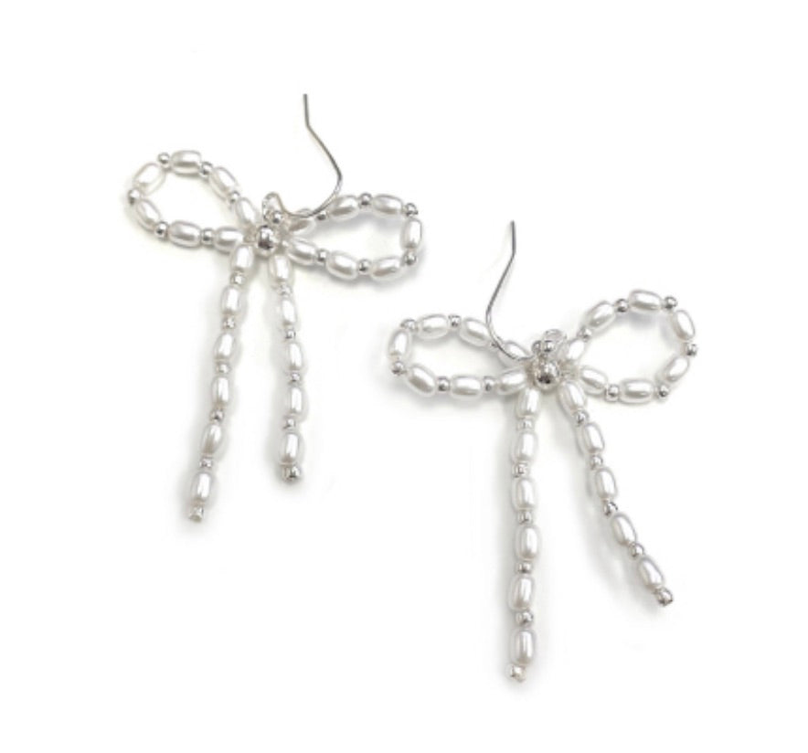 Wren Earrings- Silver Pearl