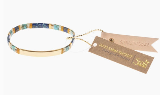 Good Karma Miyuki Bracelet | Gratitude - Earth/Sky/Silver