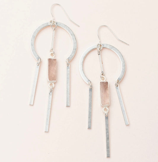 Dream Stone Earring - Rose Quartz/Silver