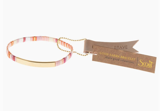 Good Karma Miyuki Bracelet | Brave - Pink Multi/Gold