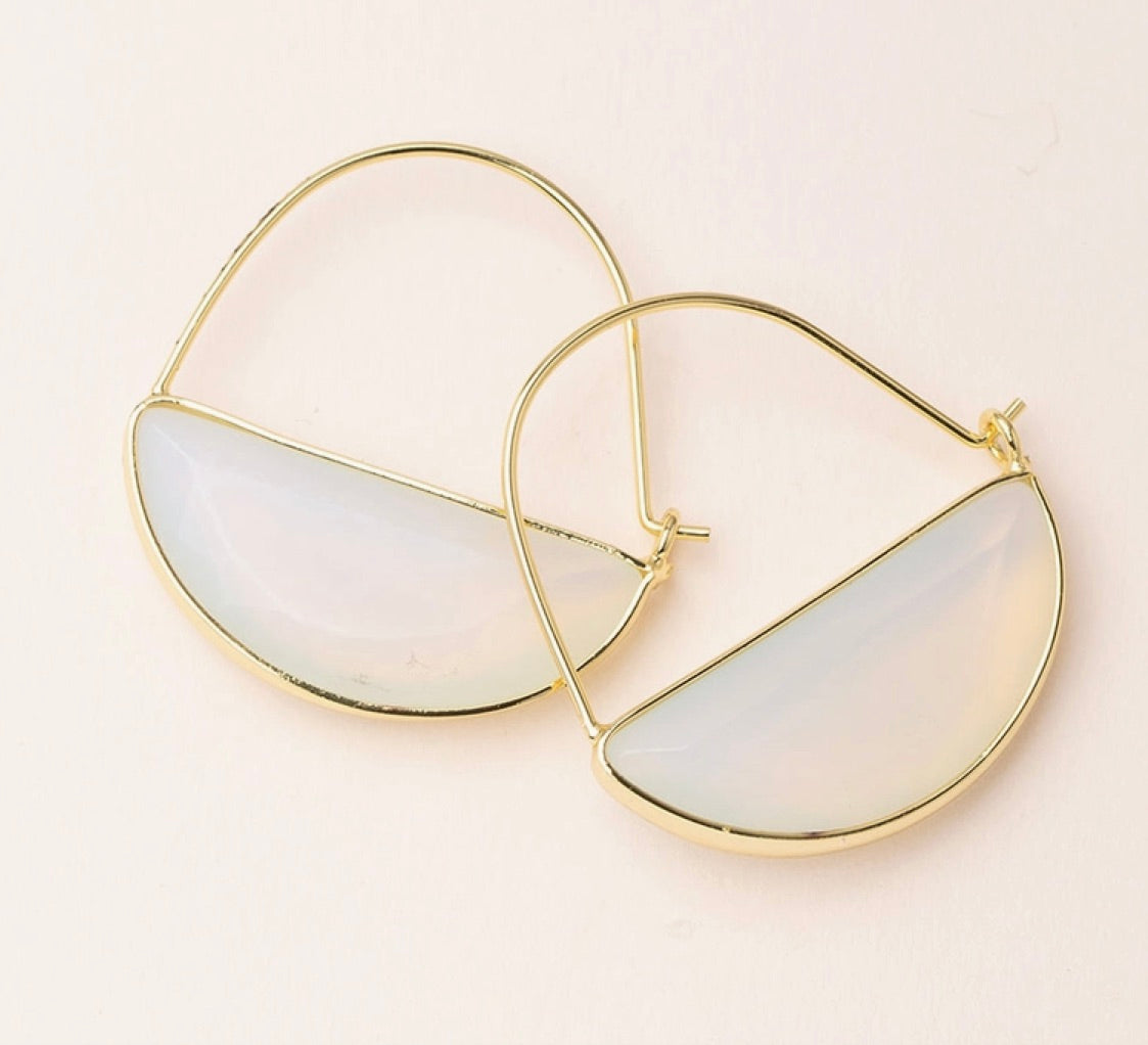 Stone Prism Hoop - Opalite/Gold