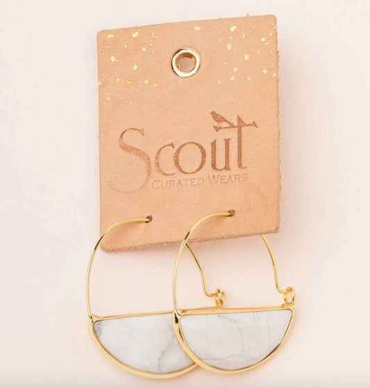 Stone Prism Hoop - Opalite/Gold