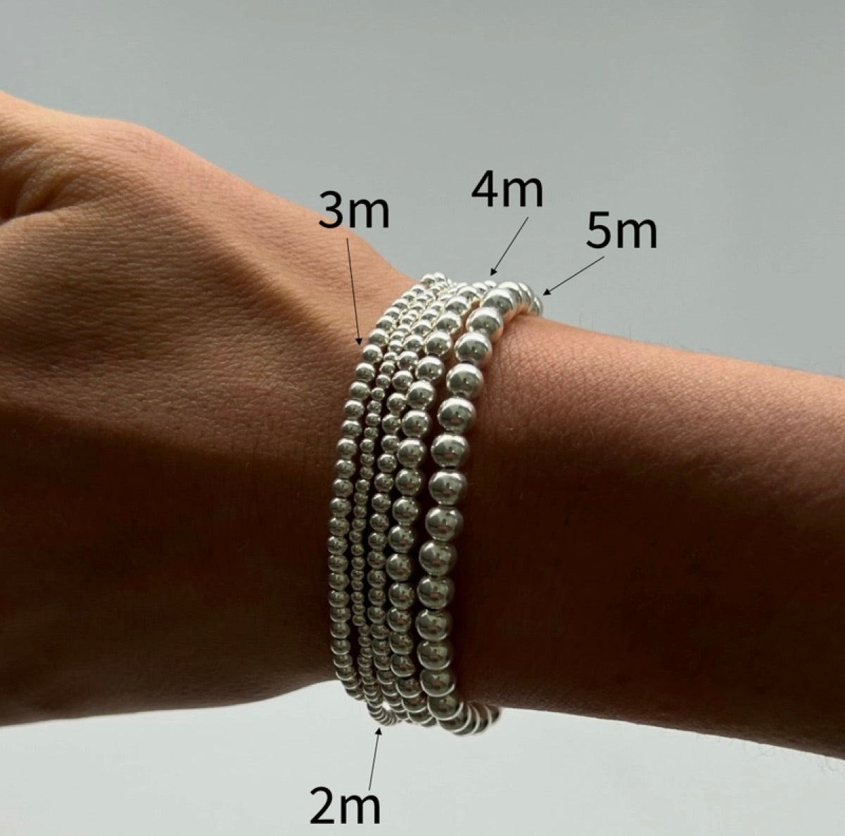 Kylar Mack-4mm Silver Ball Bracelet