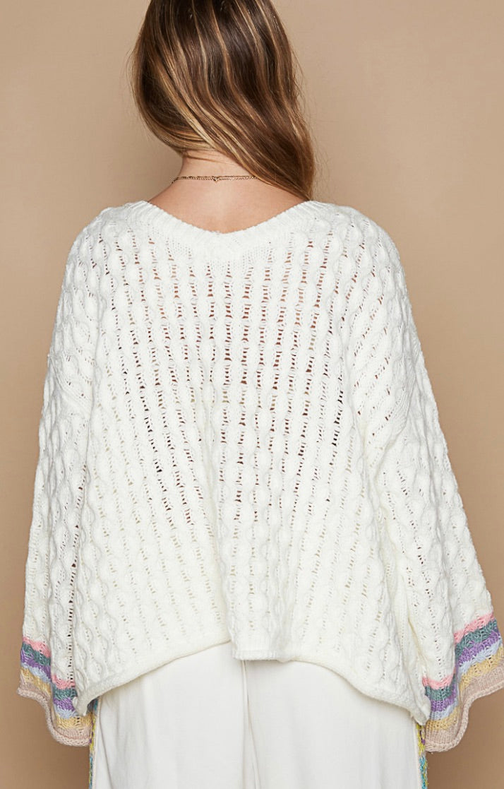 Peace Sweater-Ivory Multi