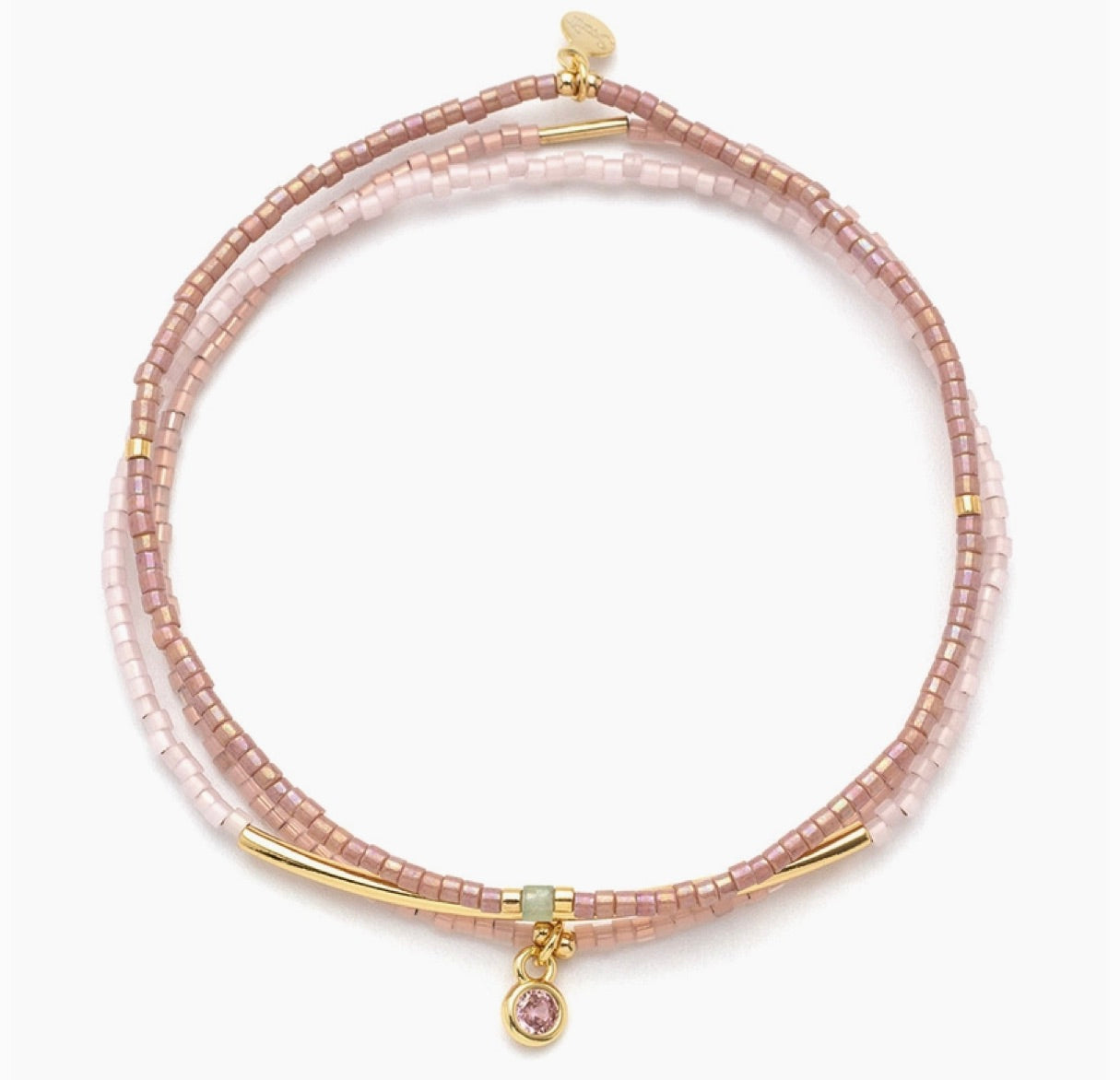 Tonal Chromacolor Miyuki Bracelet Trio - Blush/Gold